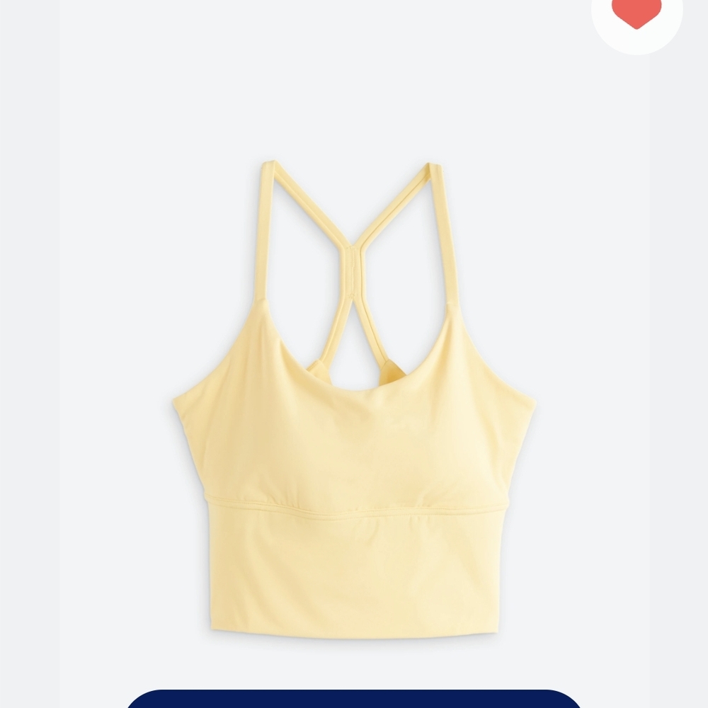 Yellow Racerback Sports Bra with Form-Fitting Stretch